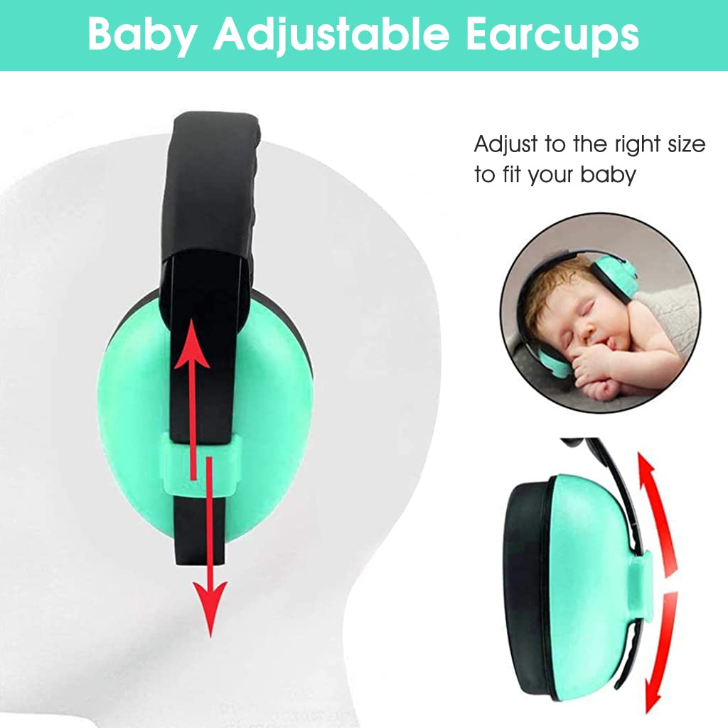 SNOWIE SOFT Baby Hearing Protection Earmuffs for Baby Sleep Flight Travel, Baby Ear Protection Noise Canceling Headphones for Baby Toddler Kids 0-3 Years (Green) SNOWIE SOFT Baby Hearing Protection Earmuffs for Baby Sleep Flight Travel, Baby Ear Protection Noise Canceling Headphones for Baby Toddler Kids 0-3 Years (Green)